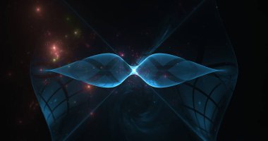 Abstract energy particles quantum field and outer space backgrounds. Science and technology, outer space, quantum field, quantum mechanism, galaxy and stars.