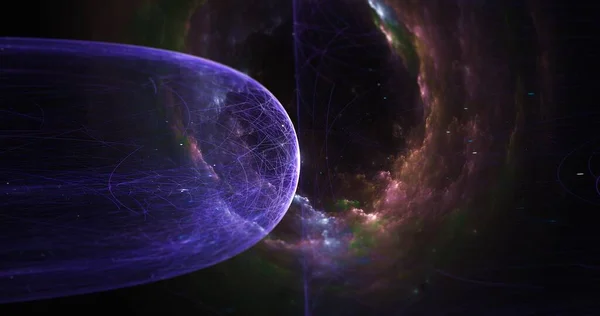 Abstract Energy Particles Quantum Field Outer Space Backgrounds Science Technology — 图库照片