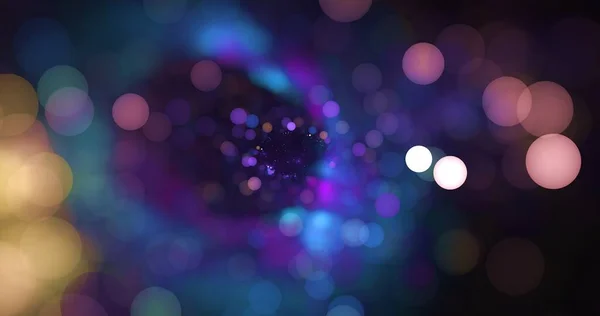 Defocused Soft Light Glowing Particle Bokeh Background Abstract Blue Soft — Stock fotografie