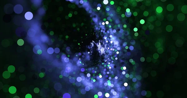 Defocused Soft Light Glowing Particle Bokeh Background Abstract Blue Green — Stockfoto
