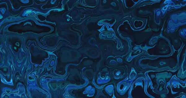 リップルと渦巻きで液体の表面を生きています 明るい照明マルチカラー液体塗料の渦巻きの抽象的な背景イラスト 濃い色の液体表面 3Dコンピュータがカラフルな抽象サイケデリック液体グラフィックスを生成 — ストック写真