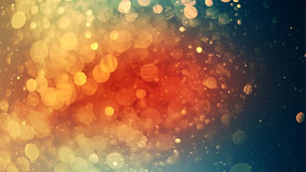 Defocused Soft Light Bokeh Glitter Lights Background Golden Shimmering Particles — Fotografia de Stock