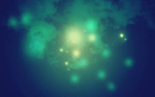 Λαμπερό Σωματίδιο Πάνω Από Σύννεφα Bokeh Φόντο Διαρροές Φωτός Επικαλύπτουν — Φωτογραφία Αρχείου