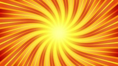 Popart sunburst background video. Vintage pop art cartoon background for video and text animation. Sunburst, radial, sun light, circus, stripe background rotation in yellow color.