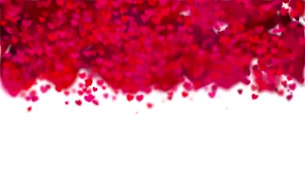 Rising Floating Heart Particle Animated Background Video Red Love Hearts – Stock-video