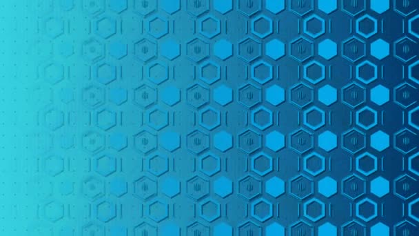 青い色の2Dアニメーション幾何学的な形状のモーショングラフィックスの背景ビデオ ループ運動における多色幾何学的形状パターンの背景 — ストック動画