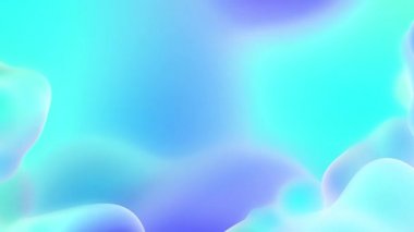 Soyut üç boyutlu damlalar döngüsü. 3d Soyut renkli yumuşak eğimli Metaballar Arkaplan animasyonu. Çok renkli metaforlar şekil değiştiriyor. Yumuşak 3d Geometrik sıvı gradyan küre mavi menekşe hareket grafikleri arka planı.