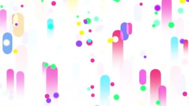 Flat concept multi colored geometrical shape motion graphics background for title, text and video animation. Blue, yellow, Pink, Red 2d animated capsule shape background.