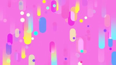 Flat concept multi colored geometrical shape motion graphics background for title, text and video animation. Blue, yellow, Pink, Red 2d animated capsule shape background.