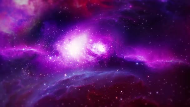 Uzay Bulutsusu Bilim Geçmişi Büyük Yıldız Kümelerinin Galaksilerin Içinden Nebula — Stok video