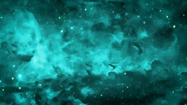 Space Nebula Vetenskap Astronomi Bakgrund Flyg Genom Stora Kluster Stjärnor — Stockvideo