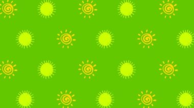 2d animated flat cartoon pattern background. Animated 2d sun seamless pattern animation.
