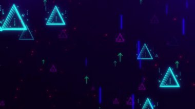 Parlak neon parlayan renk çemberi kare üçgen dikdörtgen geometrik şekil arkaplanı. Başlık, metin, açılış ve hareket grafikleri için dijital fütüristik ve teknoloji Motion Grafik Arkaplanı. 3d geometrik şekiller hareket animasyonu.