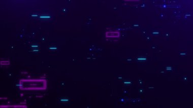 Parlak neon parlayan renk çemberi kare üçgen dikdörtgen geometrik şekil arkaplanı. Başlık, metin, açılış ve hareket grafikleri için dijital fütüristik ve teknoloji Motion Grafik Arkaplanı. 3d geometrik şekiller hareket animasyonu.