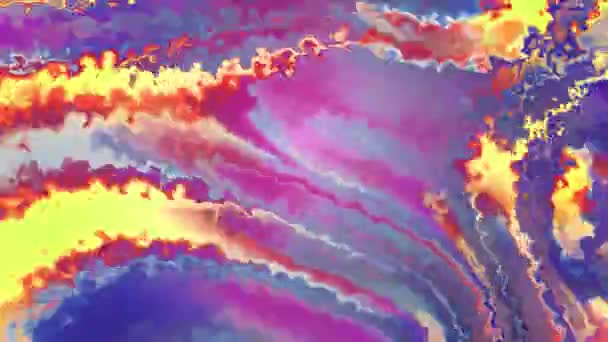 抽象パターン液体表面ネオンと鮮やかな色の動きの背景の色 流体芸術 グランジ アート インク ペイントIn流体動き — ストック動画