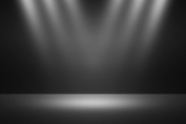 Spot light with dark black and gray background. Spotlight vector illustration background in image format. Stage with lights background.