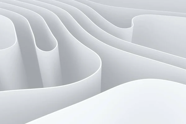Wave bend white abstract background surface. Modern waves and lines computer generated geometric pattern. 3d geometric motion graphics backgrounds