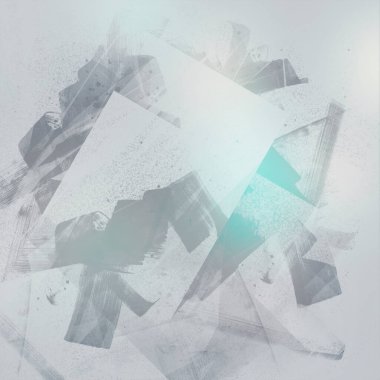 Grungy geometrical abstract art in pastel color. Artistic background image. Abstract painting on canvas. Contemporary art. Hand made art. Colorful texture. Modern artwork. Brushstrokes. Grey