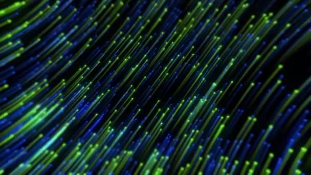 Abstrakte Lange Rückleuchtlinien Geometrischer Hintergrund Blauer Futuristischer Strom Digitaler Datenfluss — Stockvideo