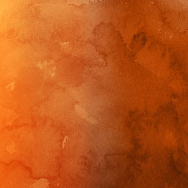 Pis ve gürültülü kırmızı turuncu bulutlu sulu boya beyaz bir tuval ya da desenli kağıt zemin üzerinde. Pastel rengi Grunge gökkuşağı desenli arka plan. Turuncu Grunge Suluboya Arkaplanı.