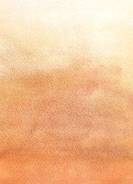 Pis ve gürültülü kırmızı turuncu bulutlu sulu boya beyaz bir tuval ya da desenli kağıt zemin üzerinde. Pastel rengi Grunge gökkuşağı desenli arka plan. Turuncu Grunge Suluboya Arkaplanı.