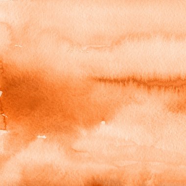 Pis ve gürültülü kırmızı turuncu bulutlu sulu boya beyaz bir tuval ya da desenli kağıt zemin üzerinde. Pastel rengi Grunge gökkuşağı desenli arka plan. Turuncu Grunge Suluboya Arkaplanı.
