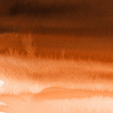 Pis ve gürültülü kırmızı turuncu bulutlu sulu boya beyaz bir tuval ya da desenli kağıt zemin üzerinde. Pastel rengi Grunge gökkuşağı desenli arka plan. Turuncu Grunge Suluboya Arkaplanı.