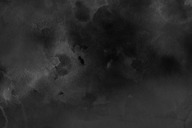 Kağıt arkaplan üzerinde siyah suluboya dokusu. Grunge Black soyut boya ve bir fırça ve sulu renk dokuları. Koyu renk soyut akrilik boya fırçası darbeleri arka plan.