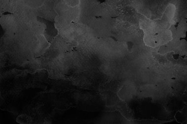 Kağıt arkaplan üzerinde siyah suluboya dokusu. Grunge Black soyut boya ve bir fırça ve sulu renk dokuları. Koyu renk soyut akrilik boya fırçası darbeleri arka plan.