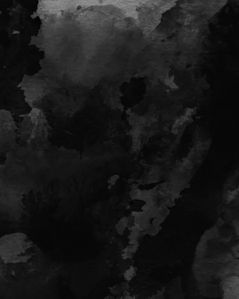 Abstrakt Grungy Svart Akvarell Konsistens Bakgrund Mörk Svart Konstnärlig Bakgrund — Stockfoto
