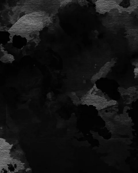 Abstract Grungy Zwarte Aquareltextuur Achtergrond Donker Zwart Artistiek Achtergrond — Stockfoto
