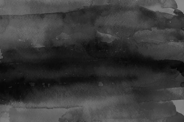 Zwarte Aquarel Textuur Papier Achtergrond Afbeelding Grunge Zwarte Abstracte Verf — Stockfoto