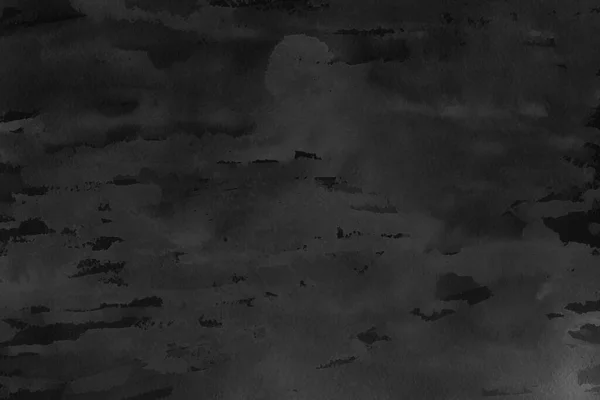 Schwarze Aquarell Textur Auf Papier Hintergrundbild Grunge Black Abstrakte Farbe — Stockfoto