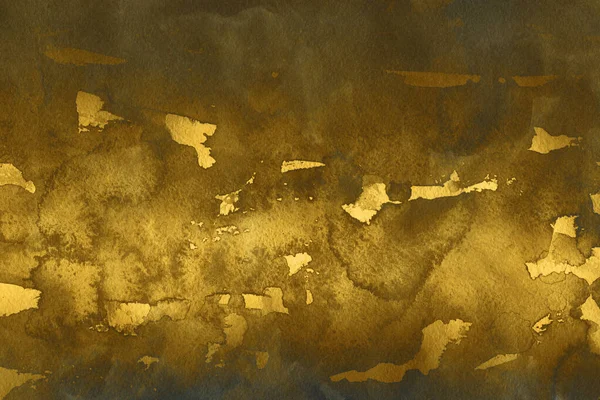 Golden Ink Textuur Achtergronden Zachte Goud Water Inkt Een Papieren — Stockfoto