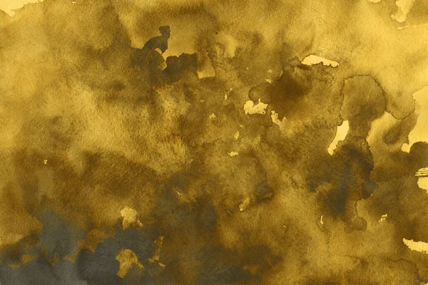 Textura Tinta Dourada Fundos Tinta Água Ouro Macio Uma Tela — Fotografia de Stock