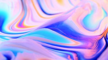 3 boyutlu sıvı yüzey. Üç boyutlu soyut şekil değiştirilmiş garip sıvı şekil. Plastik etkisi. Şeffaf cam yüzey, dalgalı kırıklar, kıvrımlar, çarpıtmalar. Sıvı şekiller, benzin lekeleri. Parlak renkler. Bilgisayar oluşturuldu.