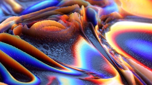 Superfície Líquida Renderizada Abstrato Distorcido Forma Estranha Líquido Efeito Plástico — Fotografia de Stock