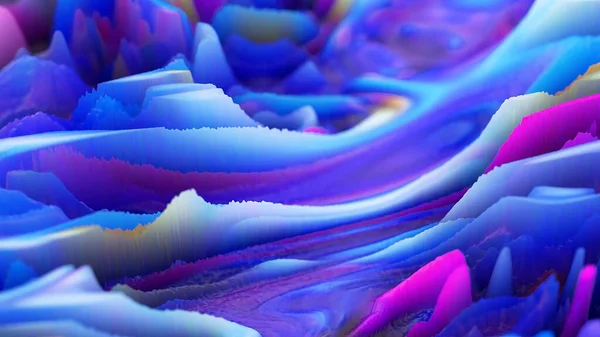 Rendered Liquid Surface Abstract Distorted Strange Liquid Shape Plastic Effect — Stock Photo, Image