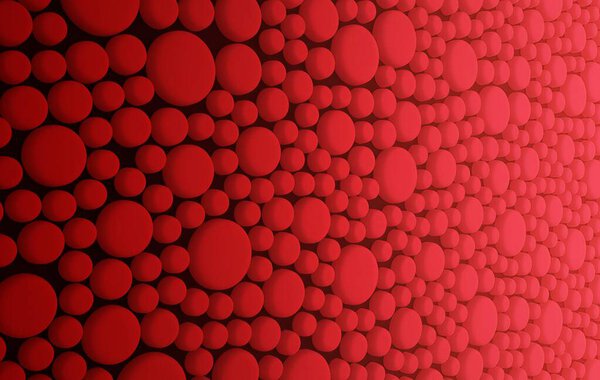 Red gradient color assorted bubble sphere pattern background. Abstract geometrical pattern.