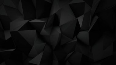Siyah renk düşük poligonal şekiller üç boyutlu geometrik arkaplan oluşturdu. Gri ve siyah soyut düşük poligonal arka plan. üçgen çokgen soyut arkaplan.