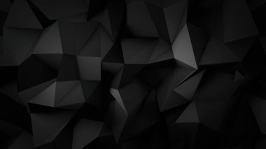 Siyah renk düşük poligonal şekiller üç boyutlu geometrik arkaplan oluşturdu. Gri ve siyah soyut düşük poligonal arka plan. üçgen çokgen soyut arkaplan.