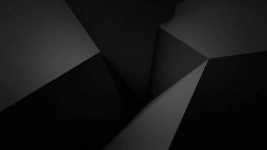 Siyah renk düşük poligonal şekiller üç boyutlu geometrik arkaplan oluşturdu. Gri ve siyah soyut düşük poligonal arka plan. üçgen çokgen soyut arkaplan.