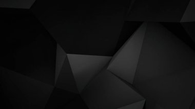 Siyah renk düşük poligonal şekiller üç boyutlu geometrik arkaplan oluşturdu. Gri ve siyah soyut düşük poligonal arka plan. üçgen çokgen soyut arkaplan.