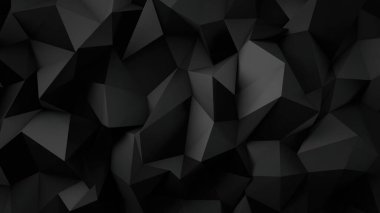 Siyah renk düşük poligonal şekiller üç boyutlu geometrik arkaplan oluşturdu. Gri ve siyah soyut düşük poligonal arka plan. üçgen çokgen soyut arkaplan.