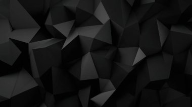 Siyah renk düşük poligonal şekiller üç boyutlu geometrik arkaplan oluşturdu. Gri ve siyah soyut düşük poligonal arka plan. üçgen çokgen soyut arkaplan.