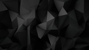 Siyah renk düşük poligonal şekiller üç boyutlu geometrik arkaplan oluşturdu. Gri ve siyah soyut düşük poligonal arka plan. üçgen çokgen soyut arkaplan.