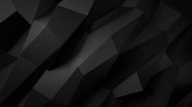 Siyah renk düşük poligonal şekiller üç boyutlu geometrik arkaplan oluşturdu. Gri ve siyah soyut düşük poligonal arka plan. üçgen çokgen soyut arkaplan.