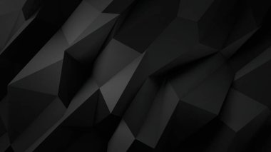 Siyah renk düşük poligonal şekiller üç boyutlu geometrik arkaplan oluşturdu. Gri ve siyah soyut düşük poligonal arka plan. üçgen çokgen soyut arkaplan.