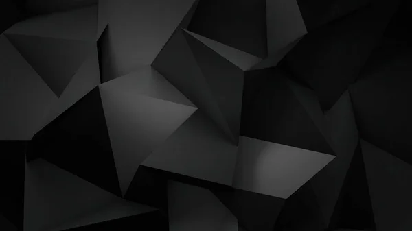 Color Negro Bajo Poli Surtido Formas Poligonales Generado Fondo Geométrico — Foto de Stock