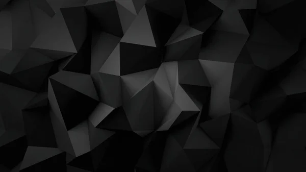Color Negro Bajo Poli Surtido Formas Poligonales Generado Fondo Geométrico — Foto de Stock